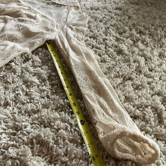 ALTAR'D STATE ILLUSION NECKLINE LACE TOP IN EGRET S - Picture 11 of 16